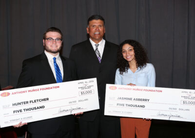 2019 Straight 'A' Scholarship Overall Male Student of the Year Hunter Fletcher, Anthony, and 2019 Straight 'A' Scholarship Female Student of the Year Jasmine Asberry