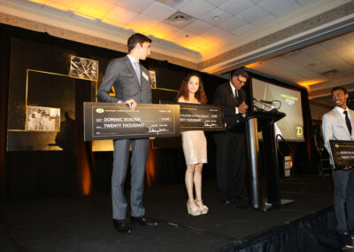 Scholarship Fund recipients Dominic Roeder and Maria Almeida at Hall of Fame Dinner 2021