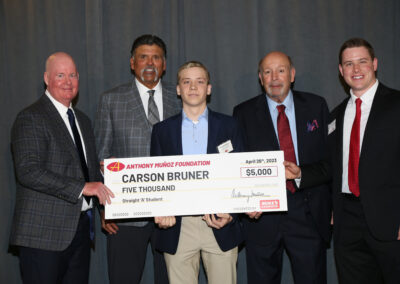 Mike Dahm, Anthony, 2023 Straight 'A' Scholarship Overall Male of the Year Carson Bruner, John Jones, and Joe Dahm  at 2023 Straight 'A' Luncheon